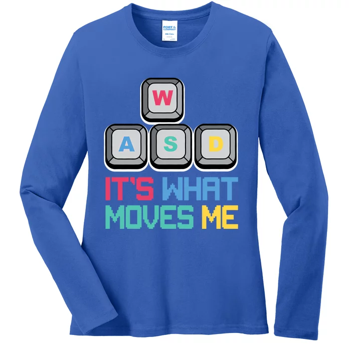 Wasd Pc Gamer Funny Gift Video Gaming Vintage Gift Meaningful Gift Ladies Long Sleeve Shirt