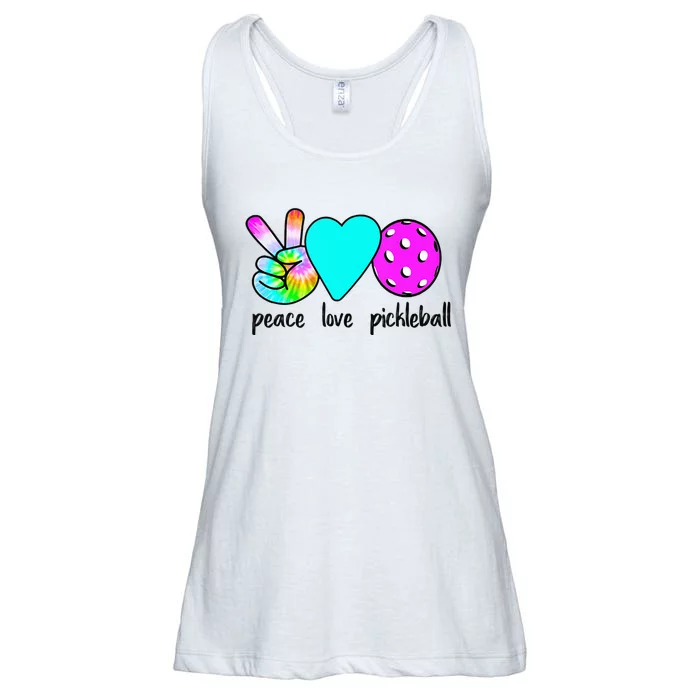 Womans Pickleballer Gift Peace Love Pickleball Tie Dye Ladies Essential Flowy Tank