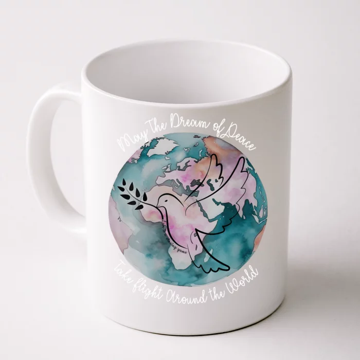 World Peace Gift Peace And Love Dove May Peace Take Flight Front & Back Coffee Mug