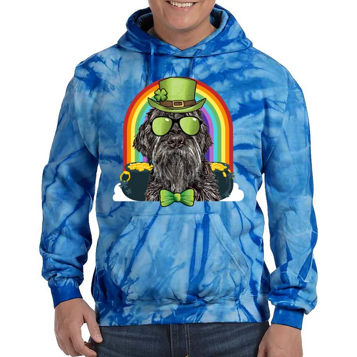 Wirehaired Pointing Griffon Dog Funny St Patricks Day Gift Tie Dye Hoodie