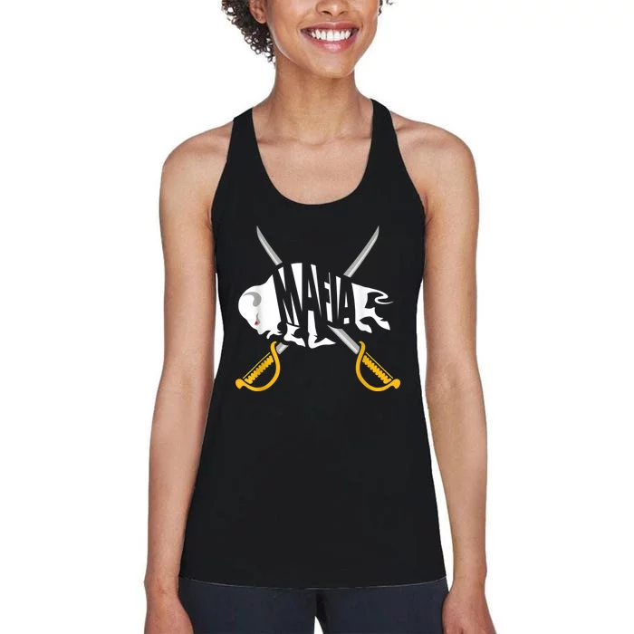 W+N+Y Pride - Gray White Yellow Buffalo Shirt Women's Racerback Tank