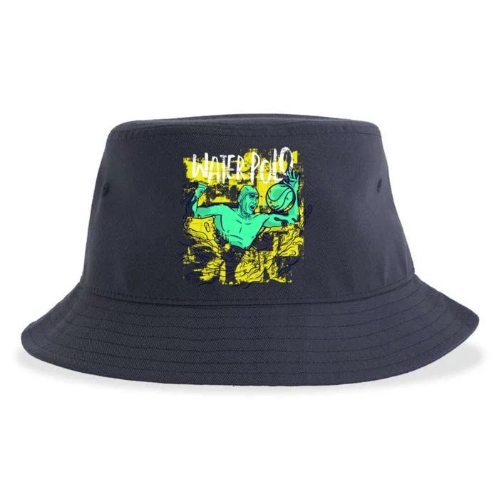 Water Polo Grunge Sustainable Bucket Hat