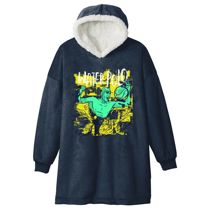 Water Polo Grunge Hooded Wearable Blanket