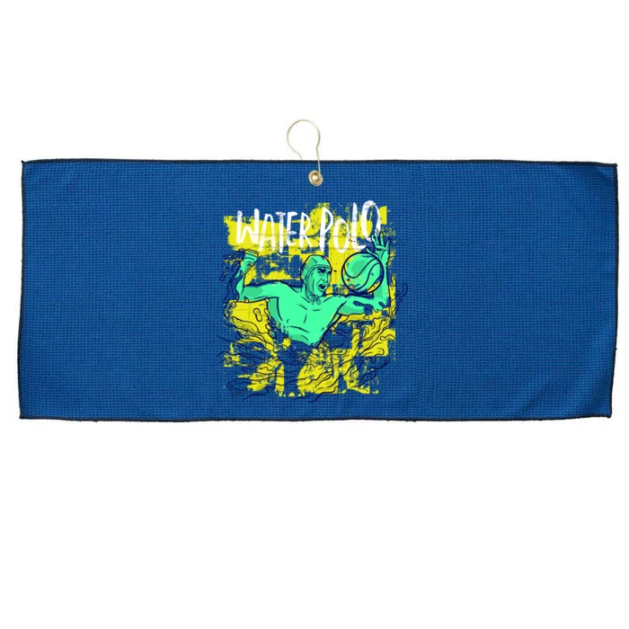 Water Polo Grunge Large Microfiber Waffle Golf Towel