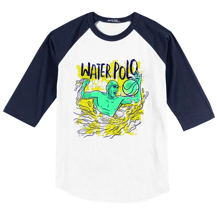 Water Polo Grunge Baseball Sleeve Shirt