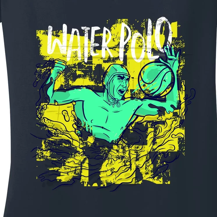 Water Polo Grunge Women's V-Neck T-Shirt