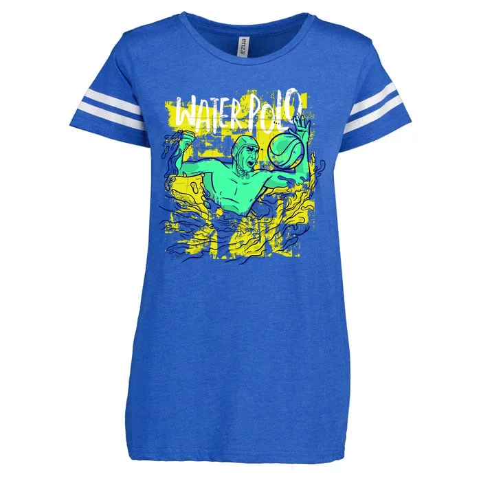 Water Polo Grunge Enza Ladies Jersey Football T-Shirt