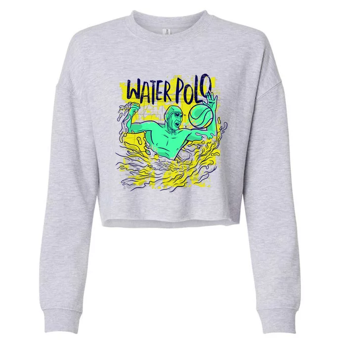 Water Polo Grunge Cropped Pullover Crew