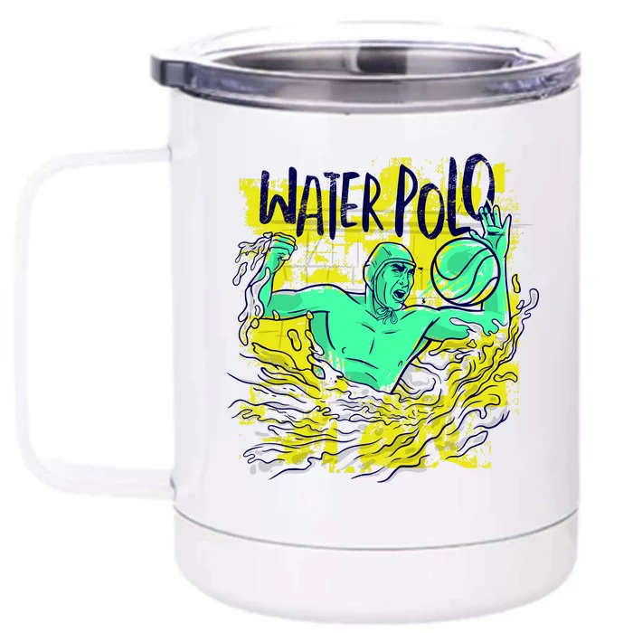 Water Polo Grunge Front & Back 12oz Stainless Steel Tumbler Cup