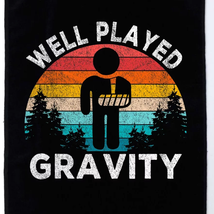 Well Played Gravity Get Well Soon Broken Arm Funny Surgery Platinum Collection Golf Towel