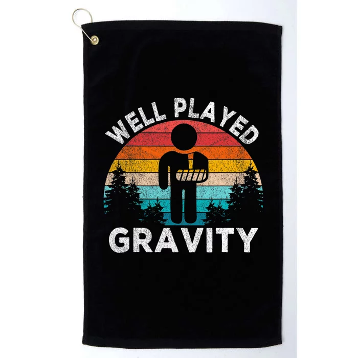 Well Played Gravity Get Well Soon Broken Arm Funny Surgery Platinum Collection Golf Towel