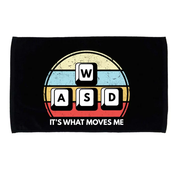 Wasd Pc Gamer Retro Gaming ItS What Moves Me Pc Master Race Gift Microfiber Hand Towel