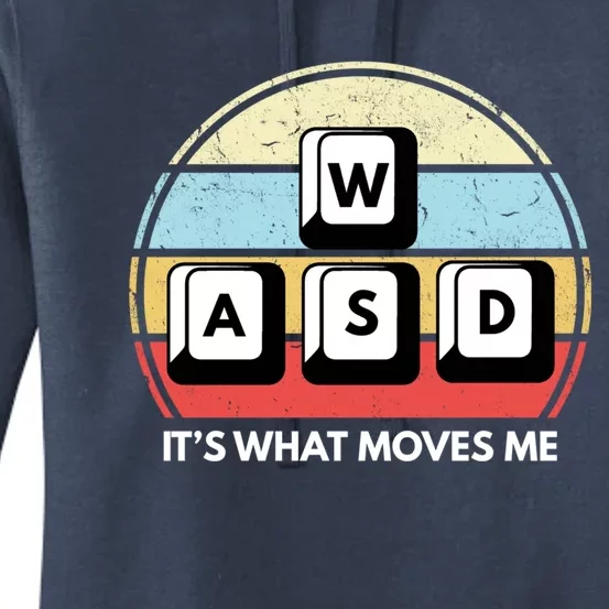 Wasd Pc Gamer Retro Gaming ItS What Moves Me Pc Master Race Gift Women's Pullover Hoodie