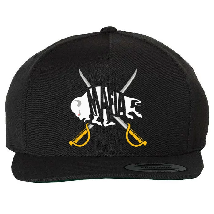 WNY Pride Gray White Yellow Buffalo Wool Snapback Cap