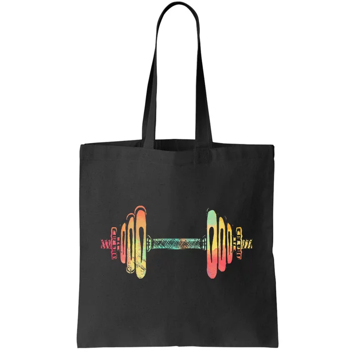 Workout Powerlifting Gifts For Women Colorful Dumbbell Tote Bag