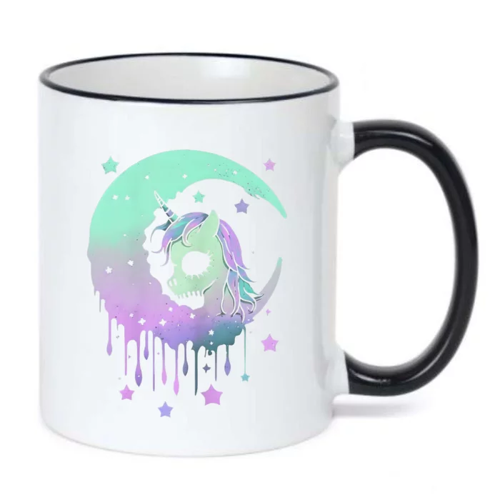 Womens Pastel Goth Unicorn Moon Stars Creepy Cute Kawaii Evil Horse Black Color Changing Mug