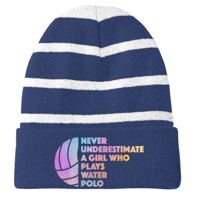 Water Polo Girl Athlete - H2O Water Polo Striped Beanie with Solid Band