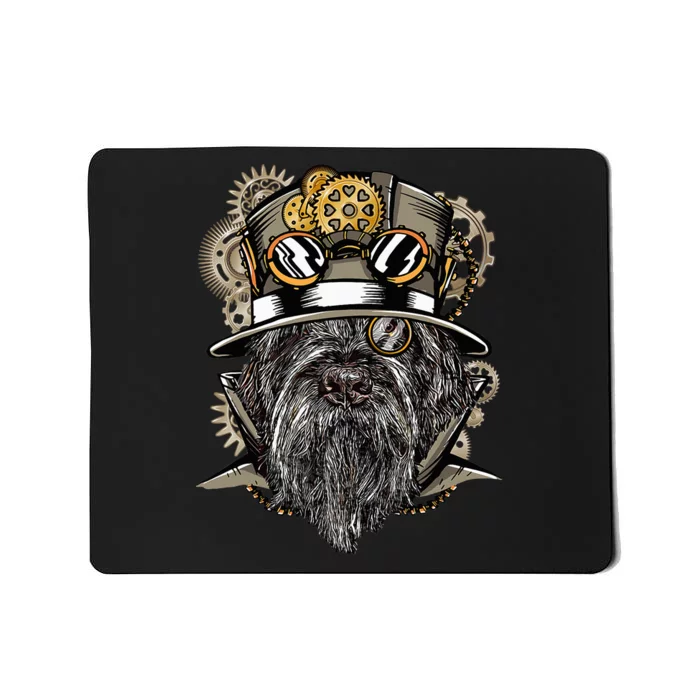 Wirehaired Pointing Griffon Dog Steampunk Mousepad