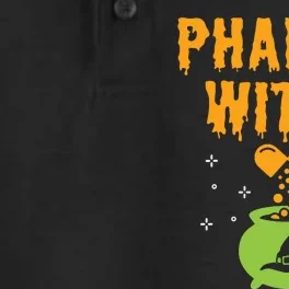 Women Pharmacist Halloween Women Pharmacy Tech Pharma Witch Vneck Dry Zone Grid Performance Polo