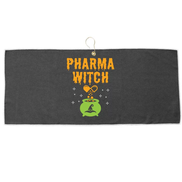 Women Pharmacist Halloween Women Pharmacy Tech Pharma Witch Vneck Large Microfiber Waffle Golf Towel