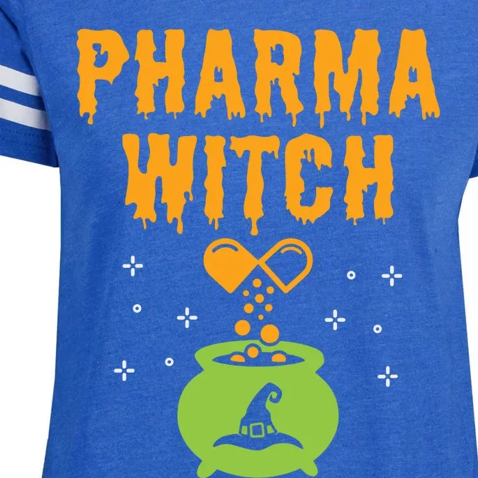 Women Pharmacist Halloween Women Pharmacy Tech Pharma Witch Vneck Enza Ladies Jersey Football T-Shirt