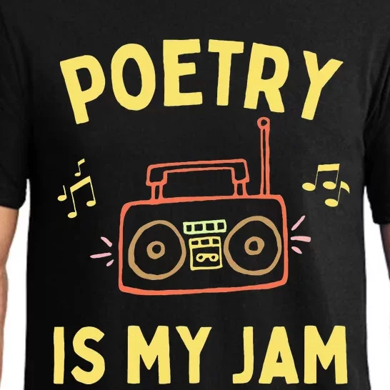 Womens Poetry Is My Jam Funny Poet Cool Poetry Lover Pajama Set