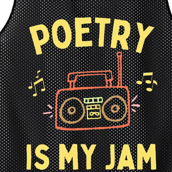 Womens Poetry Is My Jam Funny Poet Cool Poetry Lover Mesh Reversible Basketball Jersey Tank