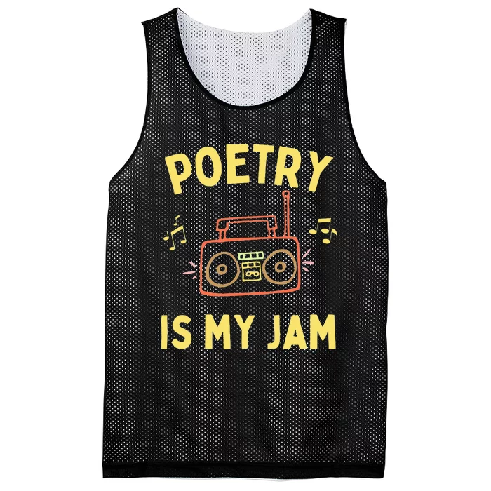 Womens Poetry Is My Jam Funny Poet Cool Poetry Lover Mesh Reversible Basketball Jersey Tank