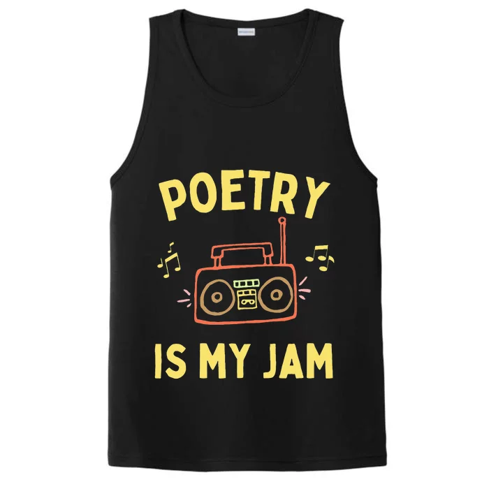 Womens Poetry Is My Jam Funny Poet Cool Poetry Lover Performance Tank