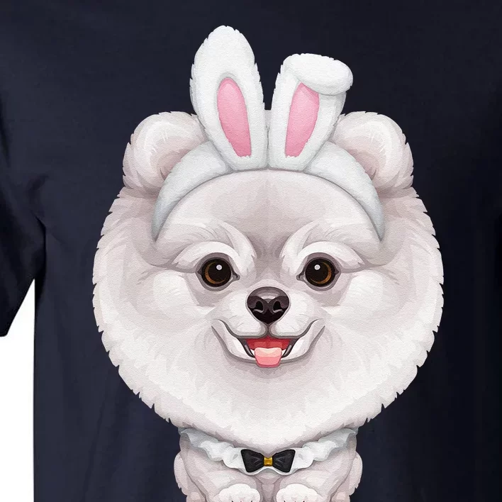 White Pomeranian In The Easter Bunny Costume Tall T-Shirt