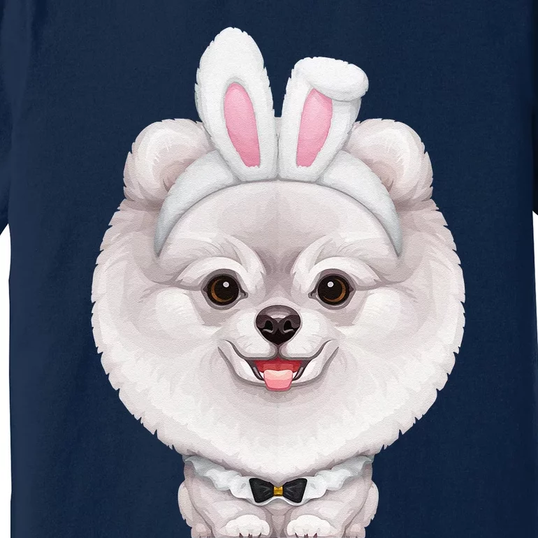 White Pomeranian In The Easter Bunny Costume Premium T-Shirt