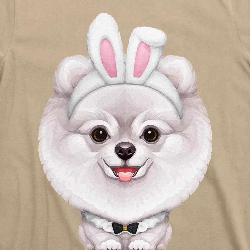 White Pomeranian In The Easter Bunny Costume T-Shirt