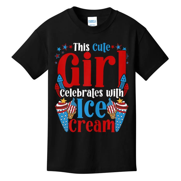 Womens Patriotic Ice Cream 4th Of July Kids T-Shirt