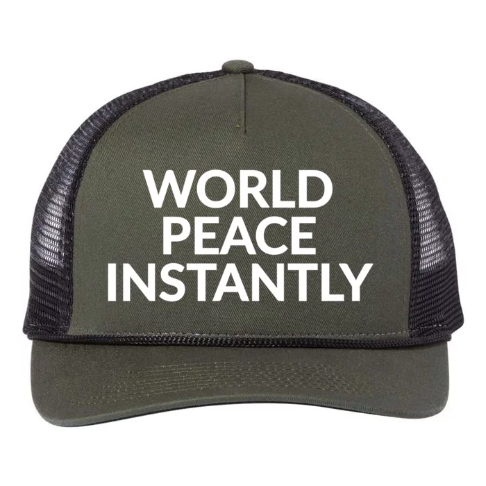 World Peace Instantly Funny Gift Retro Rope Trucker Hat Cap