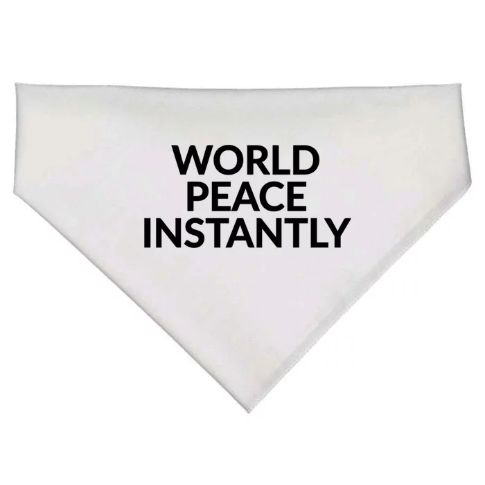 World Peace Instantly Funny Gift USA-Made Doggie Bandana