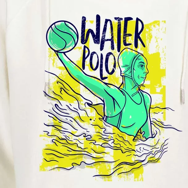 Water Polo In Action Womens Funnel Neck Pullover Hood