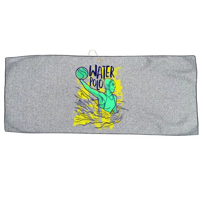 Water Polo In Action Large Microfiber Waffle Golf Towel