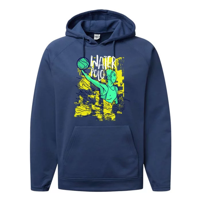 Water Polo In Action Performance Fleece Hoodie