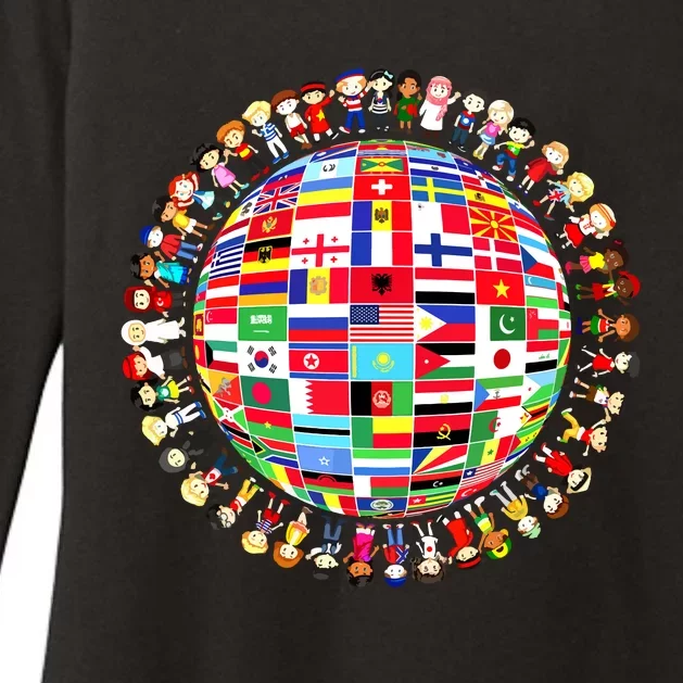 World Peace International Day Of Peace National Flags Womens CVC Long Sleeve Shirt