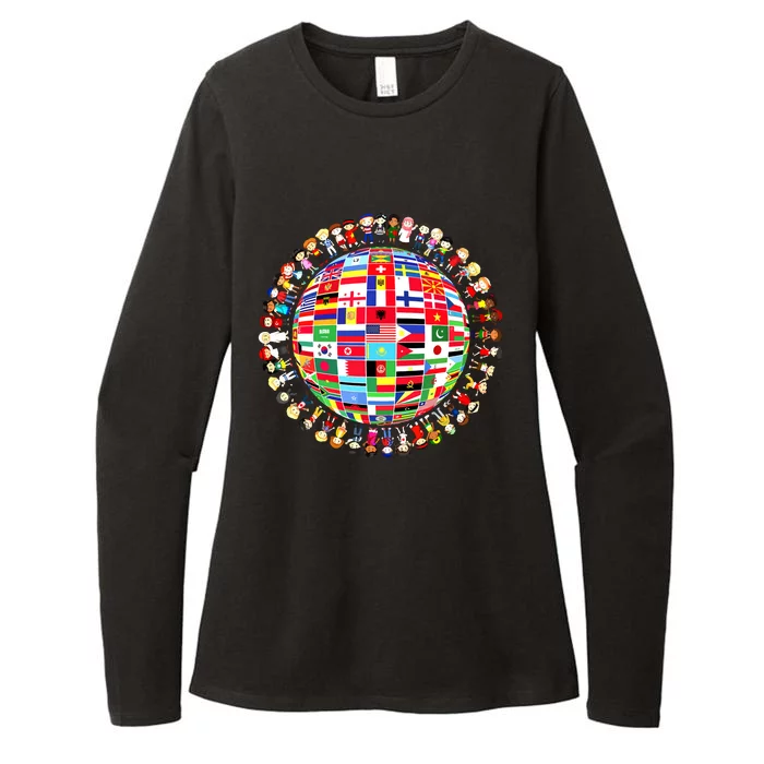 World Peace International Day Of Peace National Flags Womens CVC Long Sleeve Shirt