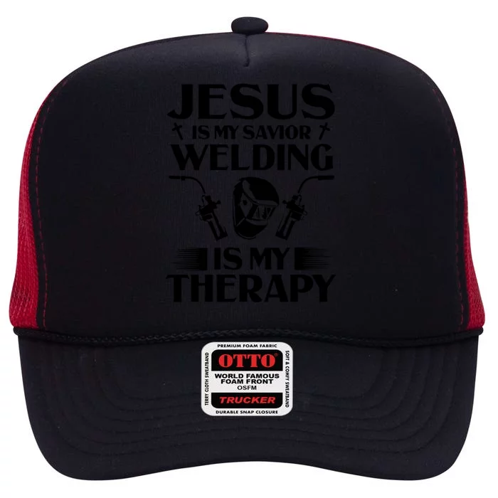 Welders Present Jesus Is My Savior Welding Instructor High Crown Mesh Trucker Hat