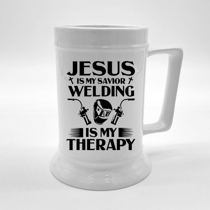 Welders Present Jesus Is My Savior Welding Instructor Front & Back Beer Stein