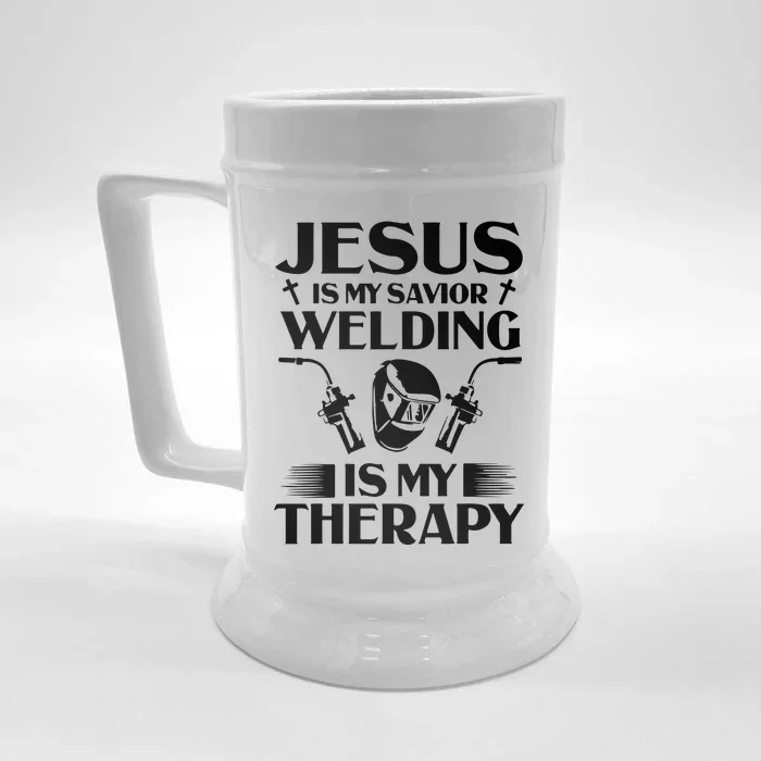 Welders Present Jesus Is My Savior Welding Instructor Front & Back Beer Stein