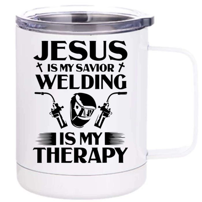 Welders Present Jesus Is My Savior Welding Instructor Front & Back 12oz Stainless Steel Tumbler Cup