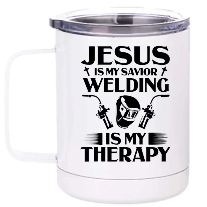 Welders Present Jesus Is My Savior Welding Instructor Front & Back 12oz Stainless Steel Tumbler Cup