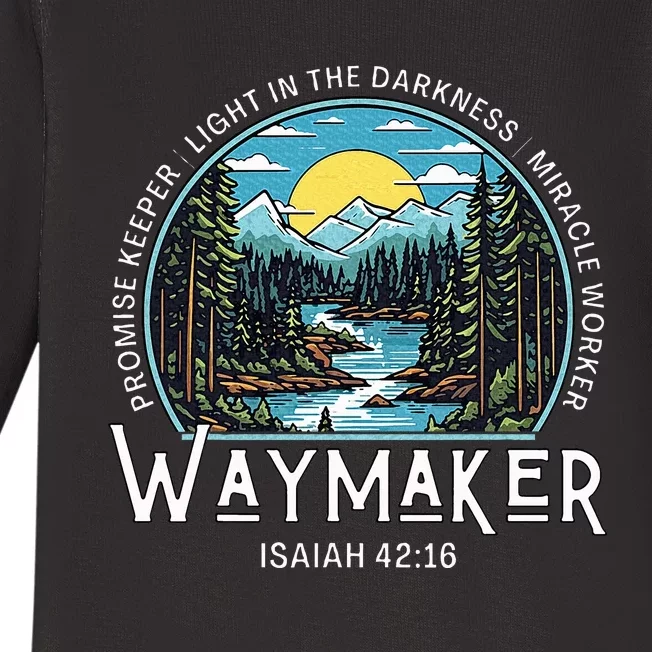 Waymaker Promise Keeper Miracle Worker Christian Bible Verse Baby Long Sleeve Bodysuit