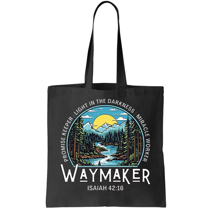 Waymaker Promise Keeper Miracle Worker Christian Bible Verse Tote Bag