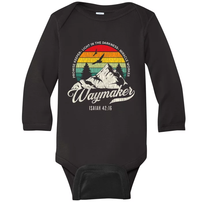 Waymaker Promise Keeper Miracle Worker Christian Baby Long Sleeve Bodysuit