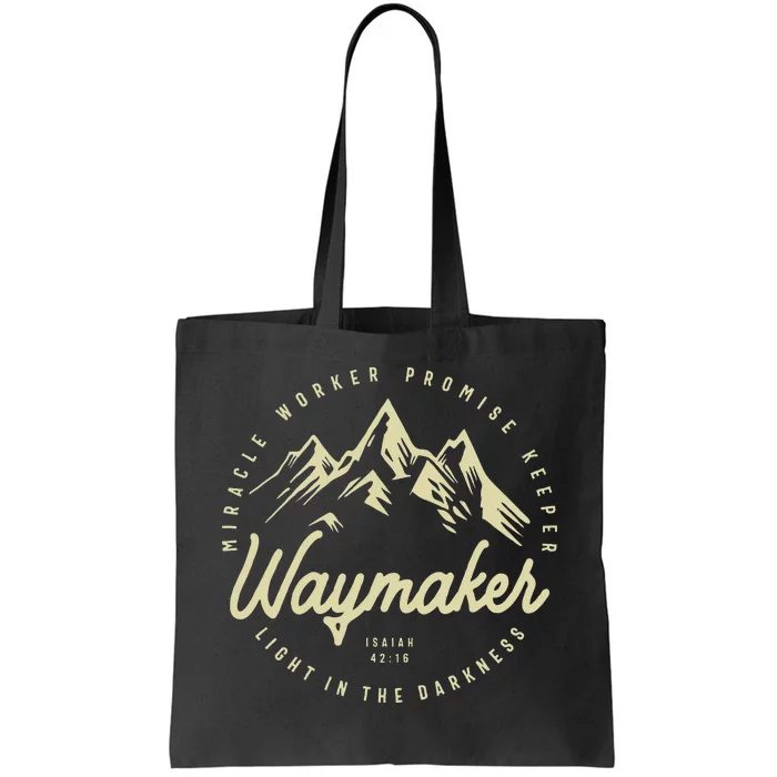 Waymaker Promise Keeper Miracle Worker Christian Tote Bag