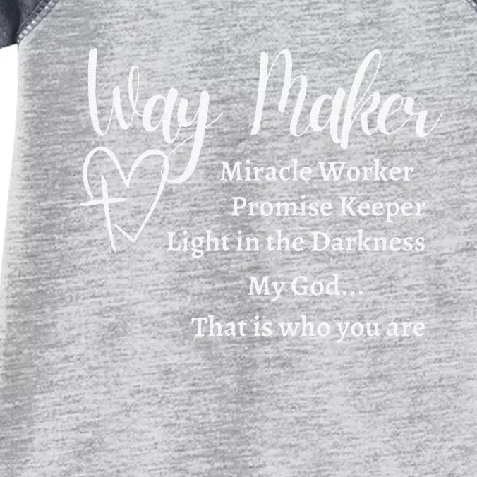 Waymaker Promise Keeper Miracle Worker Christian Bible Verse Infant Baby Jersey Bodysuit